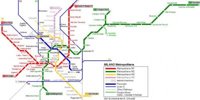Milan metro kartta 2016