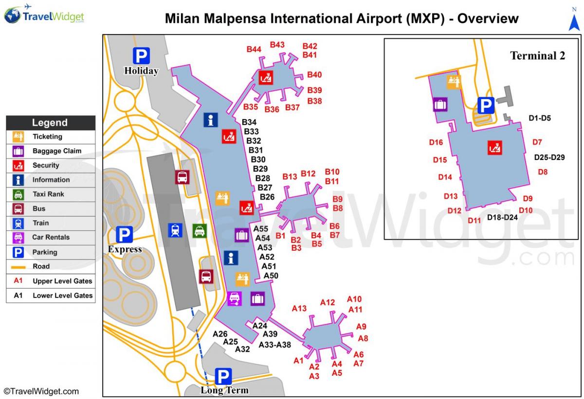 kartta milanon lentokentillä ja juna-asemat