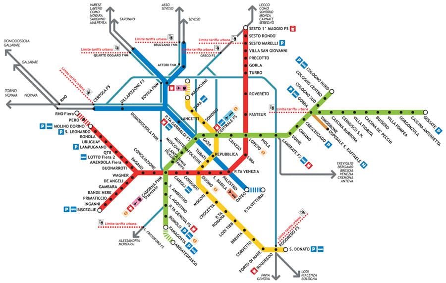 milano putki kartta