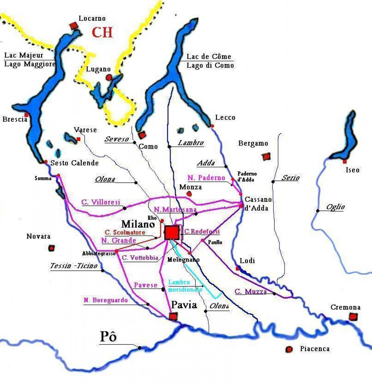 kartta milanon navigli district