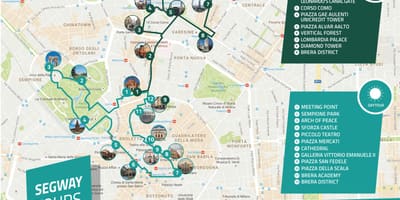 Milan walking tour kartta