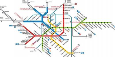 Tube map-milano