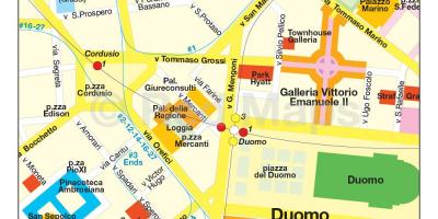 Kartta milan shopping street